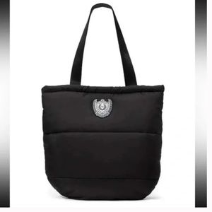 Victoria’s secret PINK black puffy quilted tote bag NWT